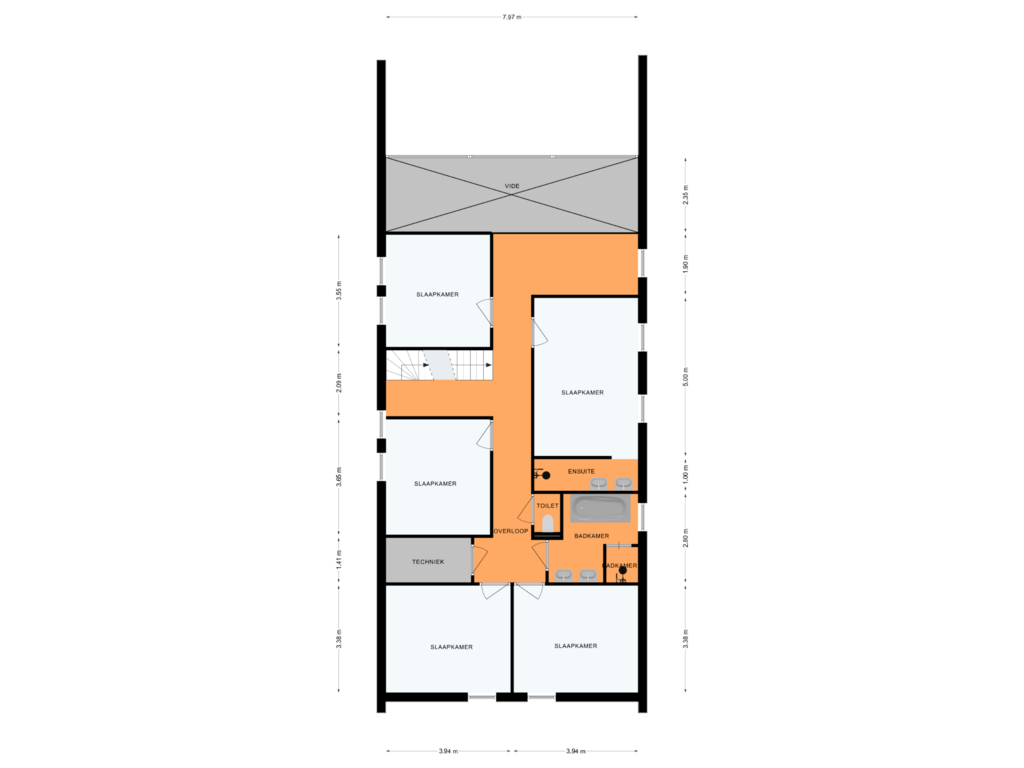 View floorplan of 1e VERDIEPING of Schuurmansweg 1-M