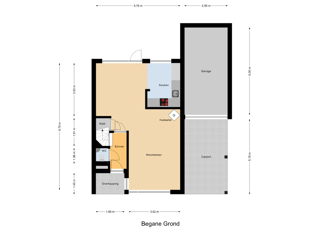 Bekijk plattegrond van Begane Grond van Koggewaard 4