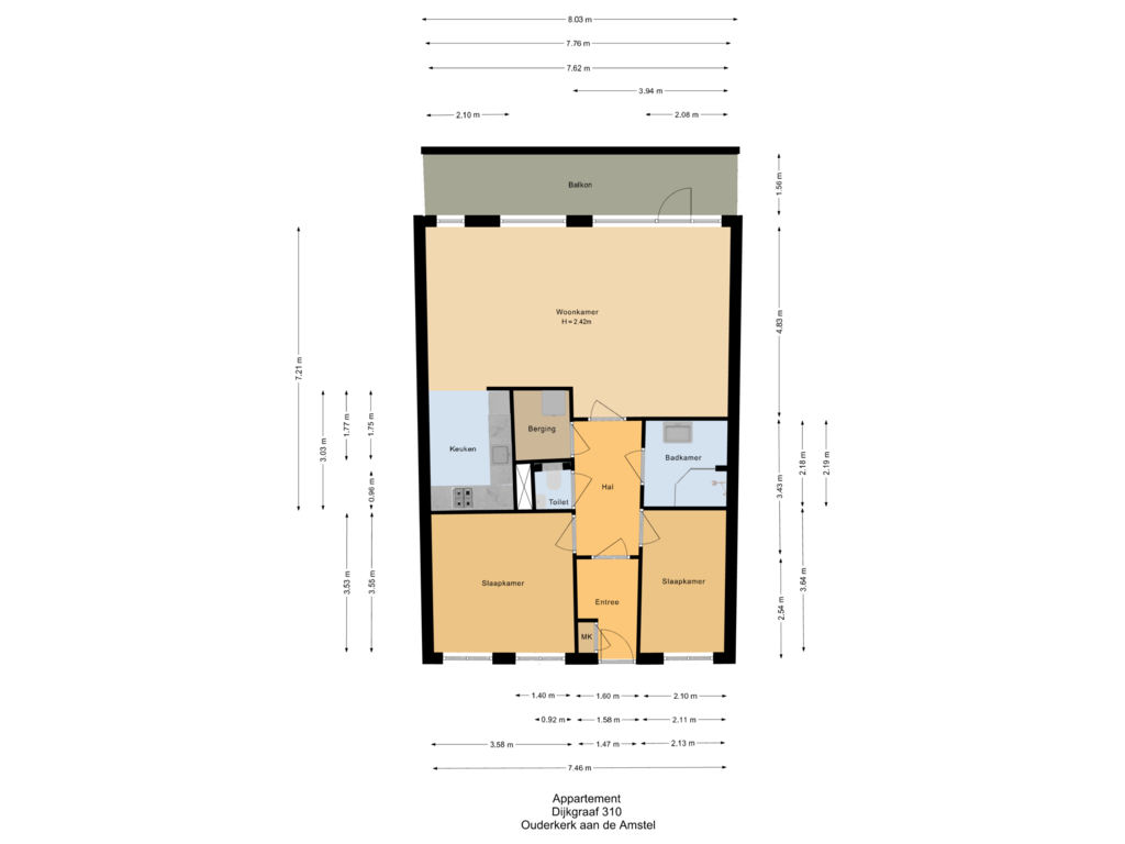 Bekijk plattegrond van Appartement van Dijkgraaf 310