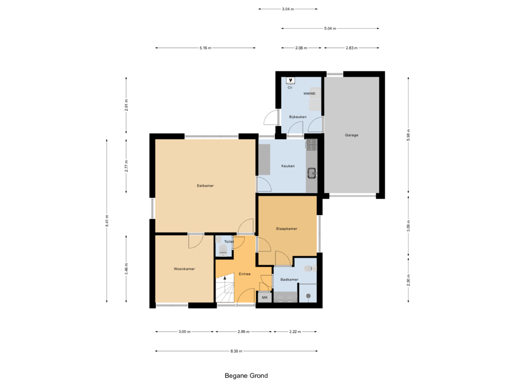 Bekijk plattegrond van Begane Grond van Joop Schweitzerstrjitte 15