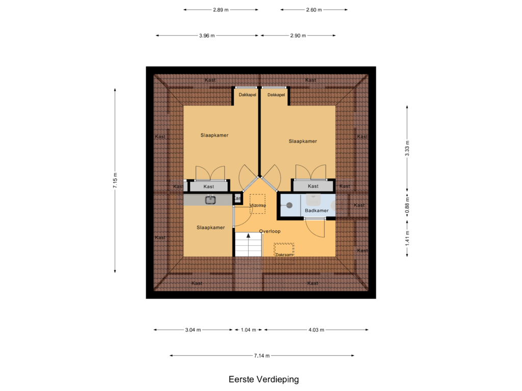 Bekijk plattegrond van Eerste Verdieping van Joop Schweitzerstrjitte 15