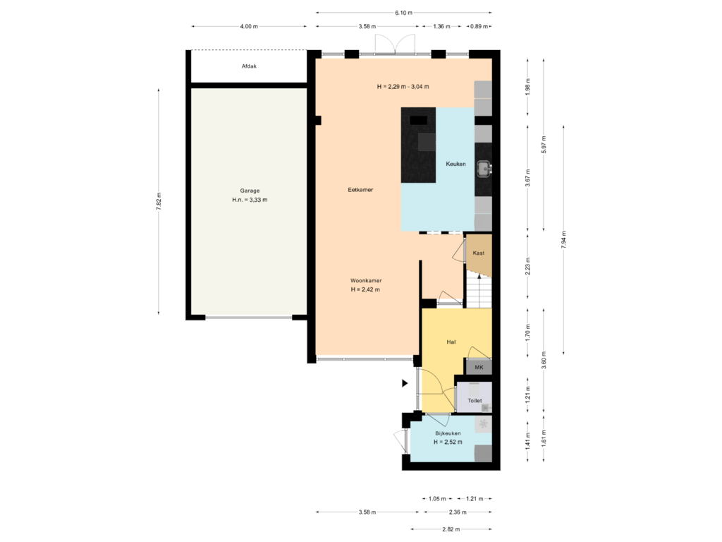 View floorplan of Begane grond of Klingbemden 115