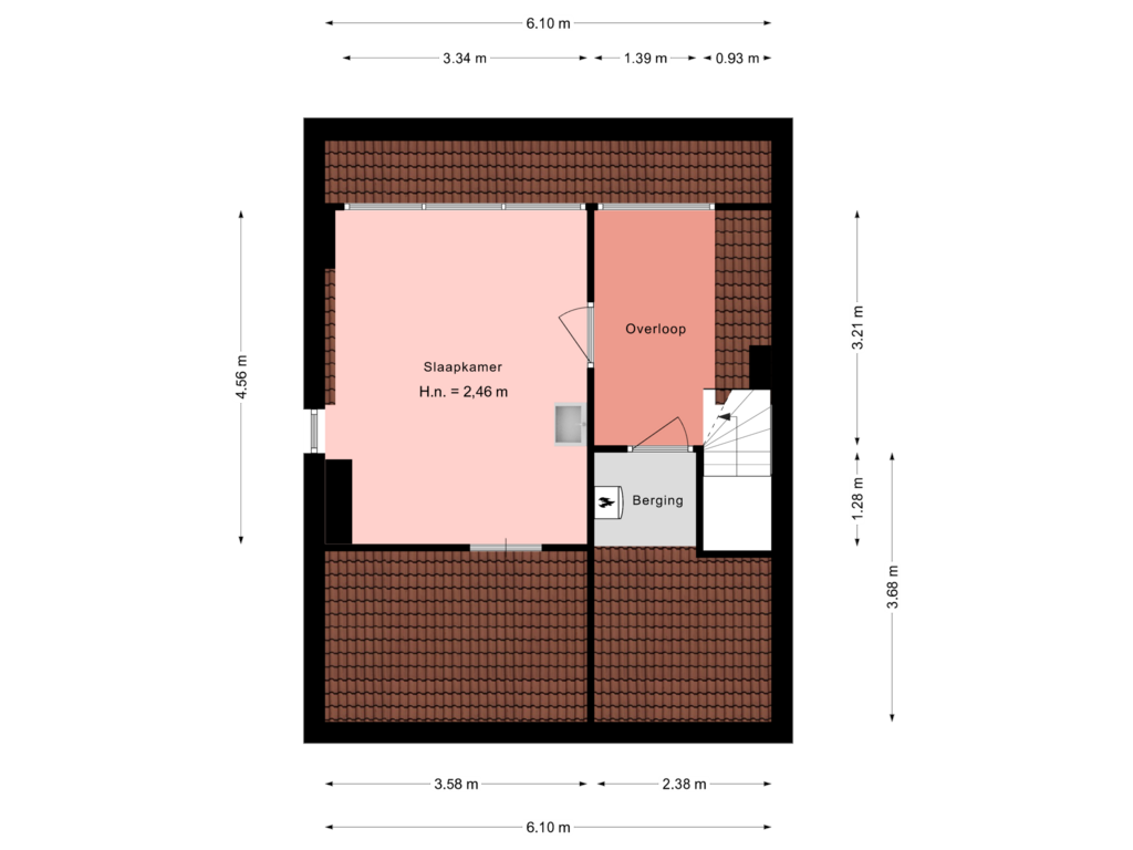 View floorplan of 2e verdieping of Klingbemden 115