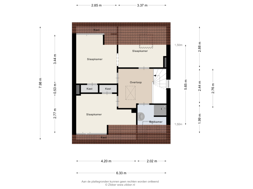 Bekijk plattegrond van Tweede Verdieping van Westerse Drift 62