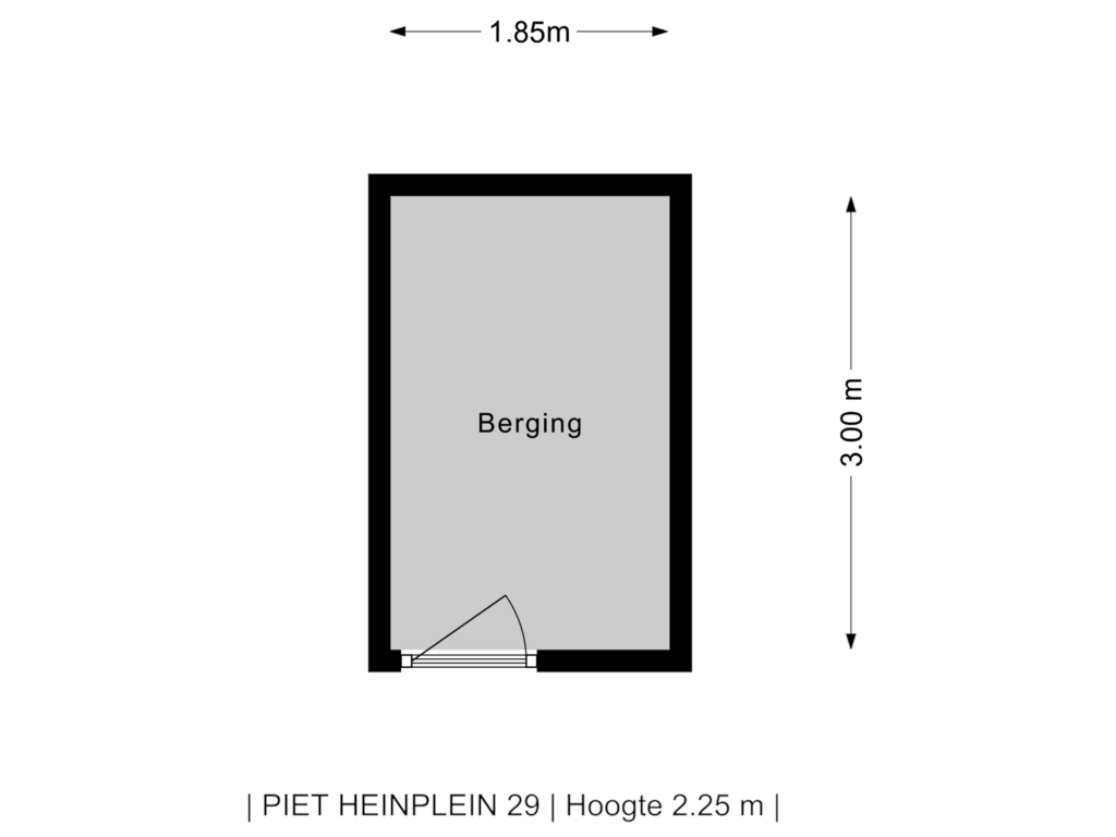 View floorplan of Berging of Piet Heinplein 29