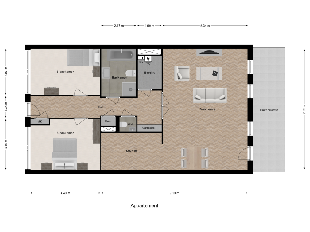 View floorplan of Appartement of Christofoor 4