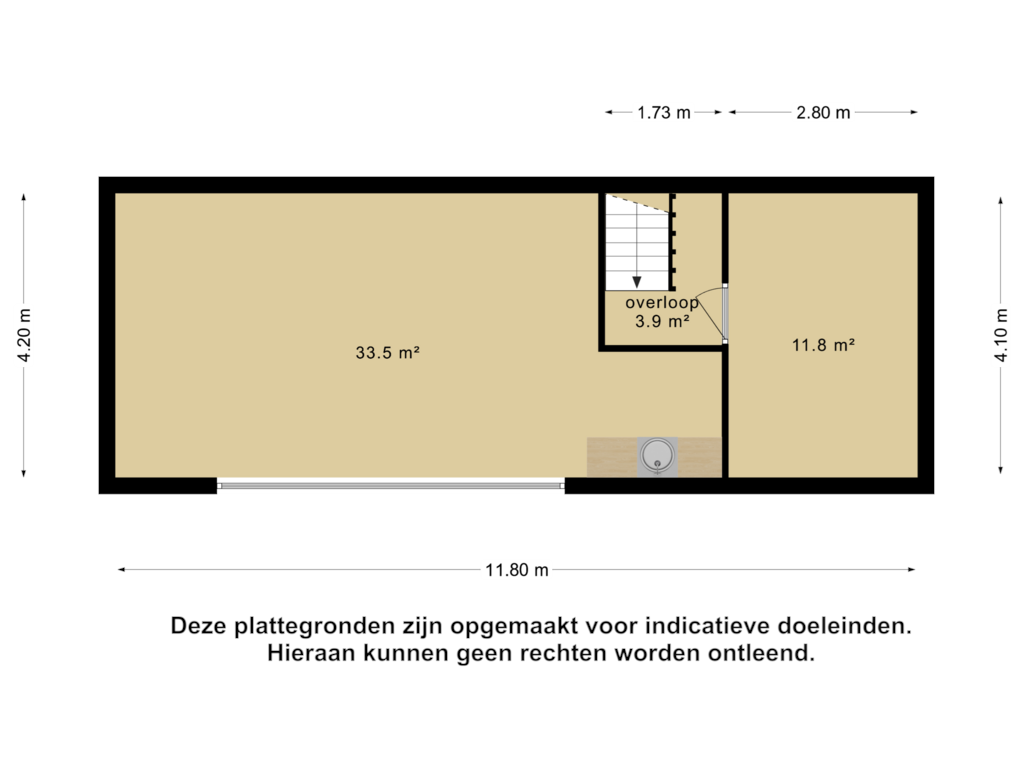 Bekijk plattegrond van 1e verdieping van Groningerstraat 92