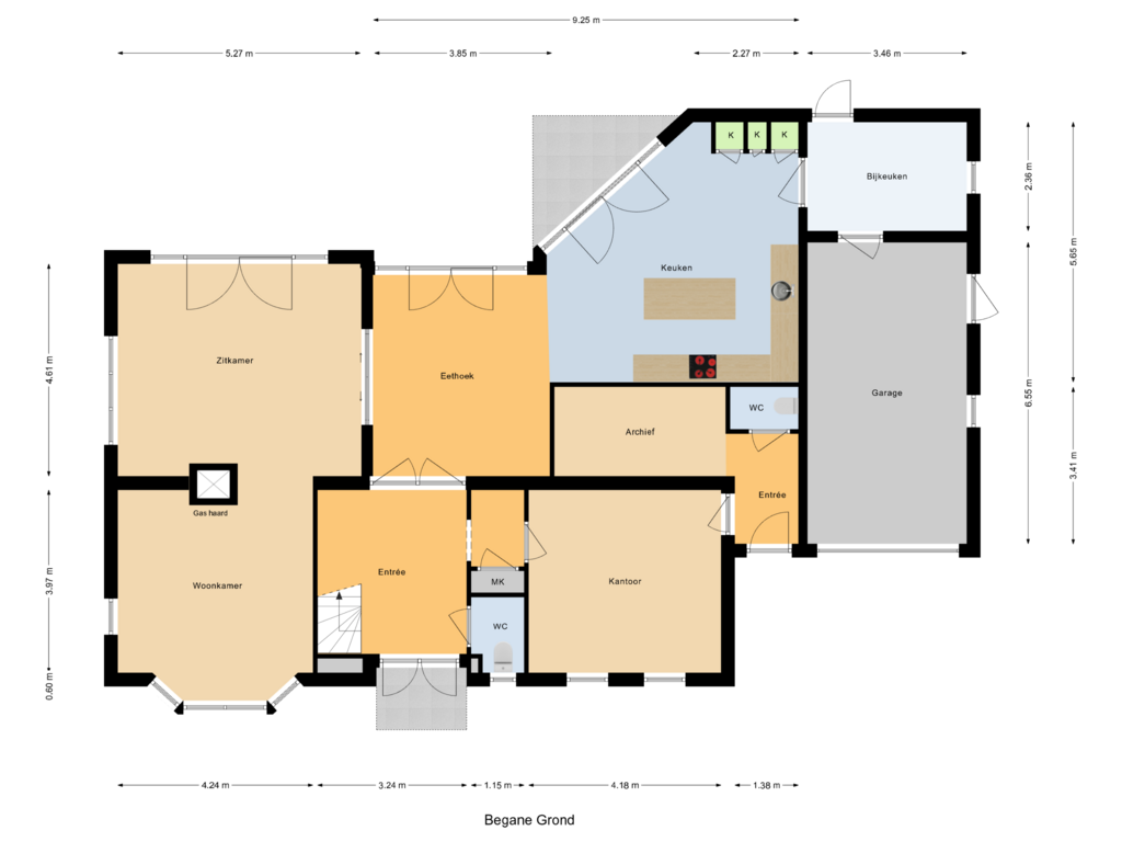 Bekijk plattegrond van Begane Grond van Prins Hendrikstraat 2