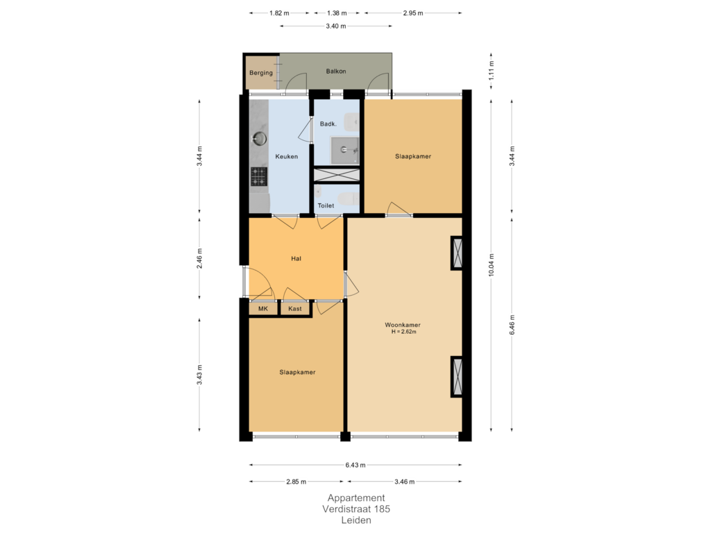 Bekijk plattegrond van Appartement van Verdistraat 185