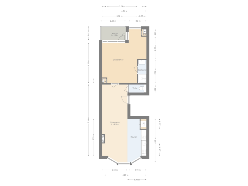 Bekijk plattegrond van First floor van Grote Visserijstraat 79-A01