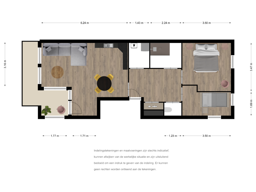 View floorplan of First floor of Torenstraat 8