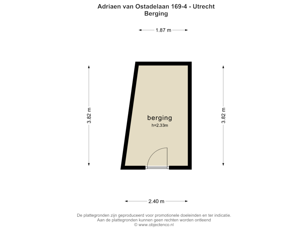 View floorplan of BERGING of Adriaen van Ostadelaan 169-4