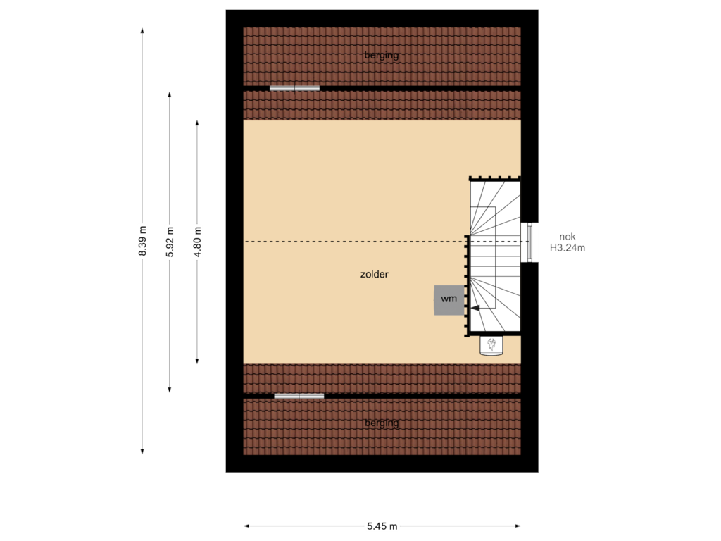 Bekijk plattegrond van Zolder van Rietdreef 28