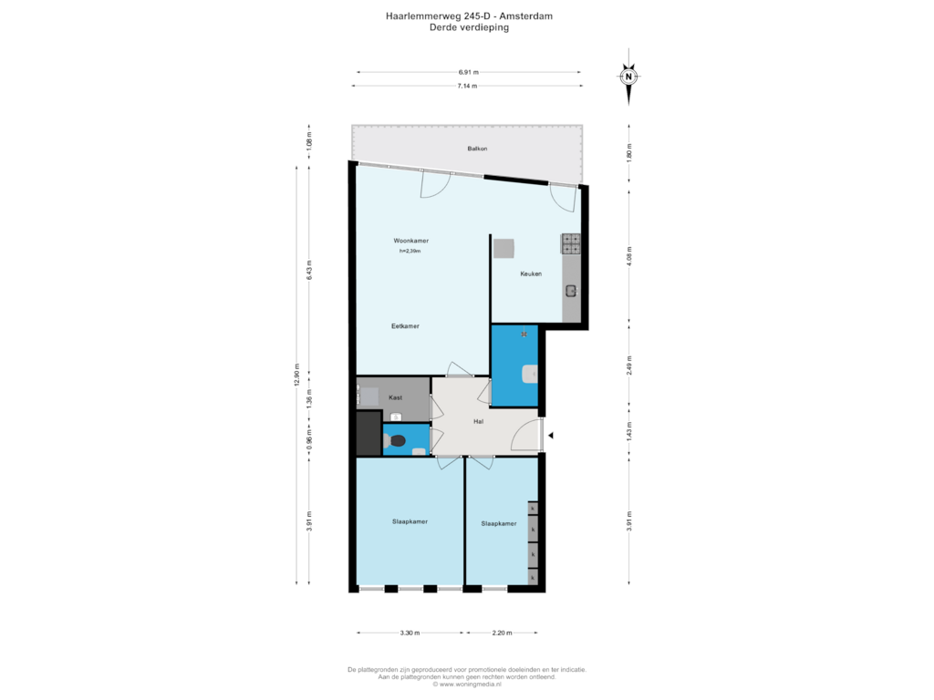 Bekijk plattegrond van 3e_verd van Haarlemmerweg 245-D