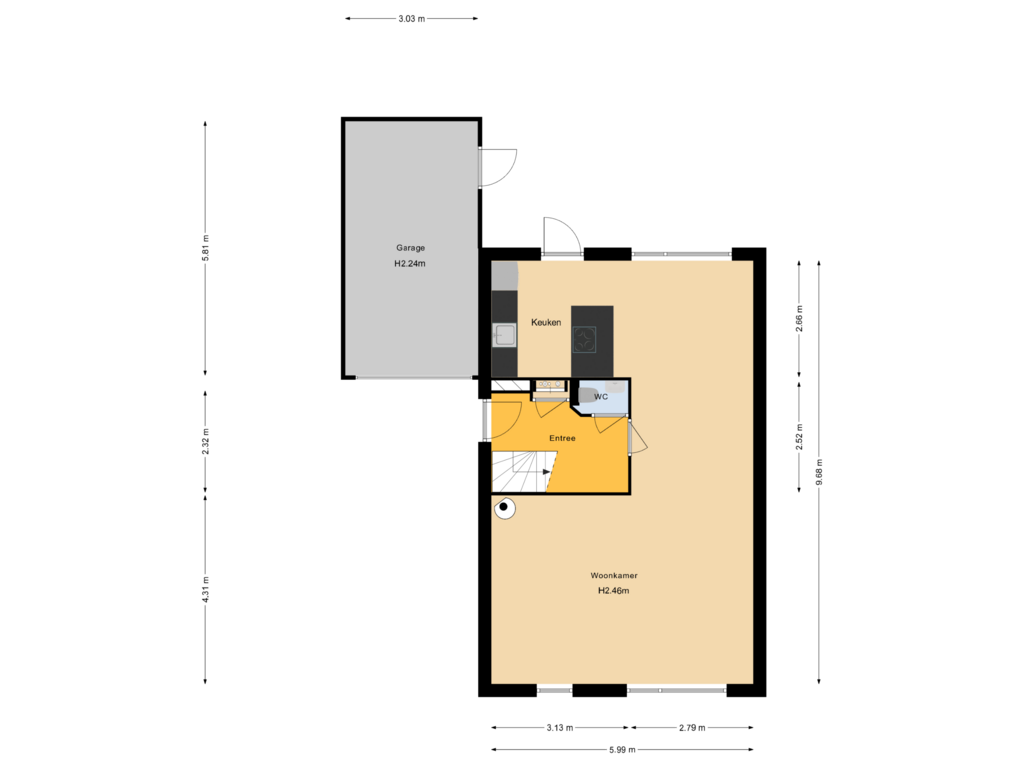 View floorplan of Begane grond of Opaal 10