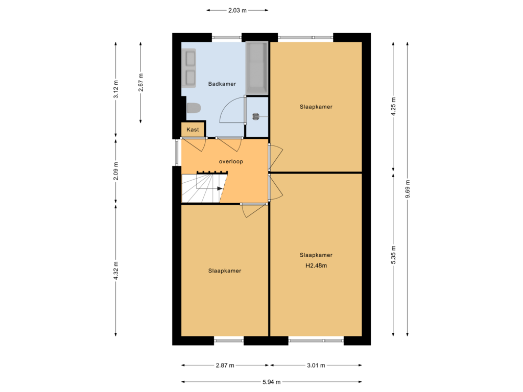 View floorplan of Eerste verdieping of Opaal 10