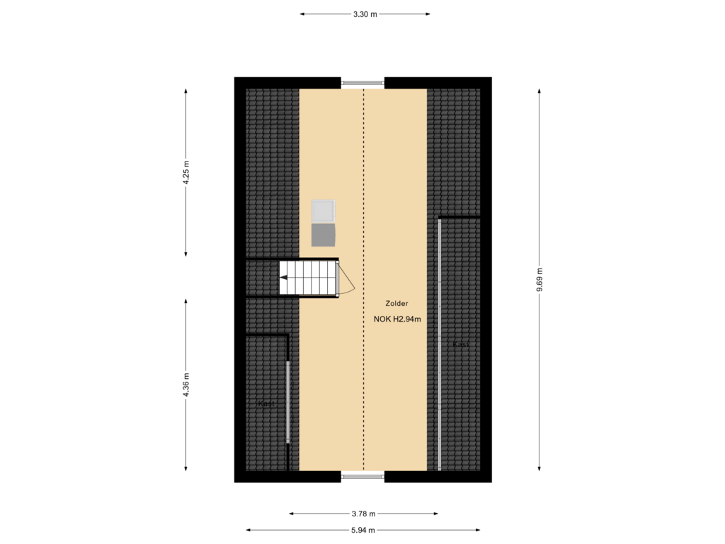 View floorplan of Zolder of Opaal 10