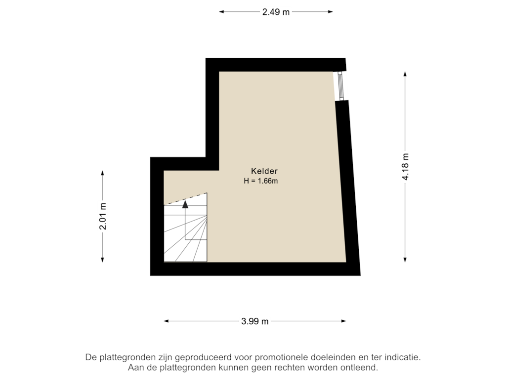 Bekijk plattegrond van Kelder van Roeklaan 3