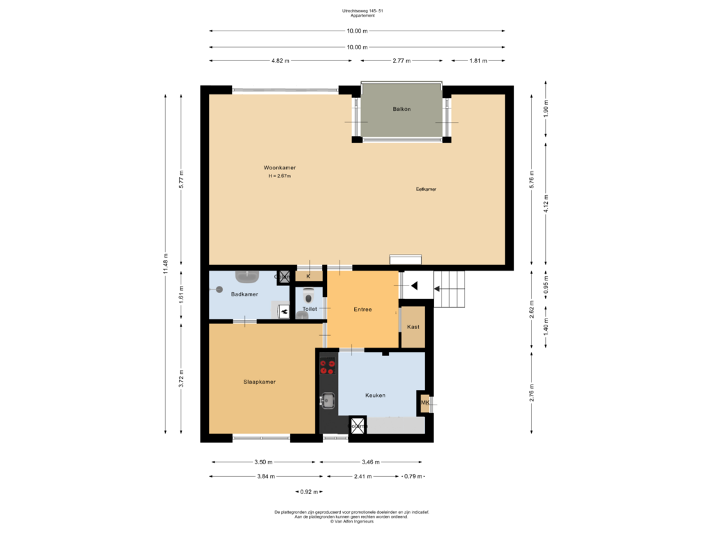 View floorplan of Appartement of Utrechtseweg 145-51