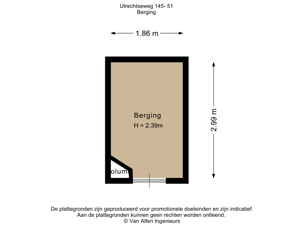 View floorplan of Berging of Utrechtseweg 145-51