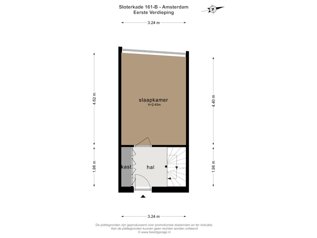 Bekijk plattegrond van EERSTE VERDIEPING van Sloterkade 161-B