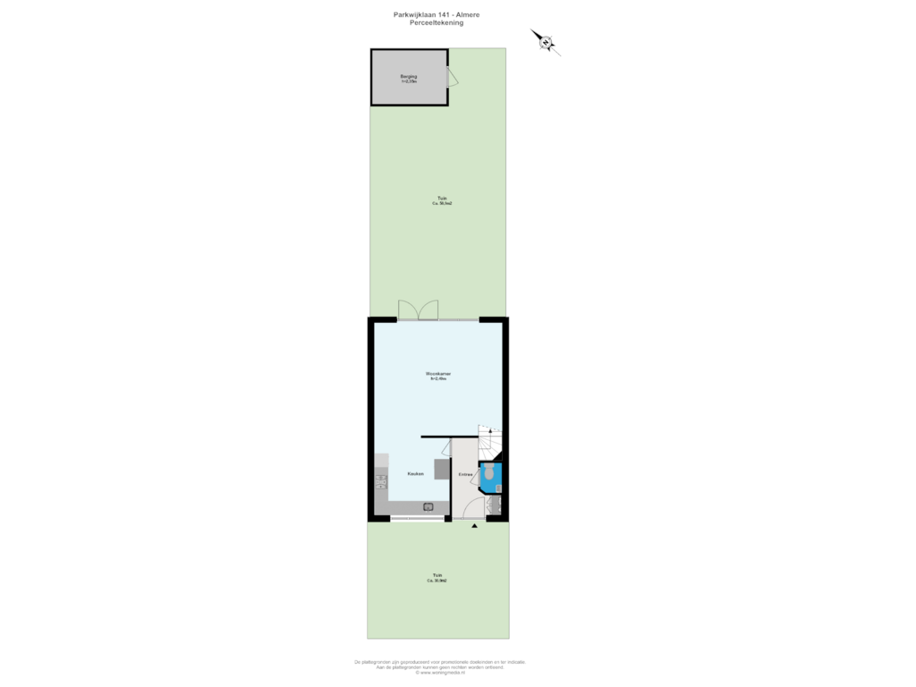 Bekijk plattegrond van Perceeltekening van Parkwijklaan 141