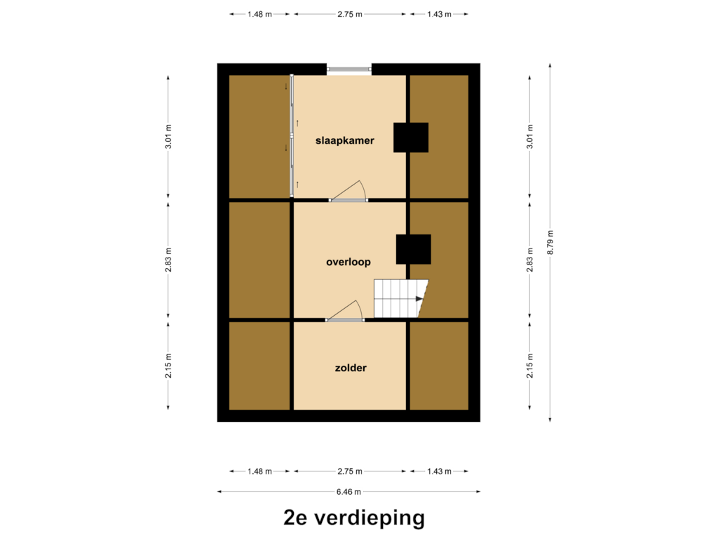 Bekijk plattegrond van 2e Verdieping van Van Sonsveldstraat 12