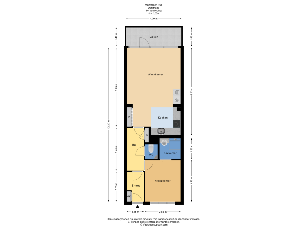 View floorplan of Appartement of Mozartlaan 408