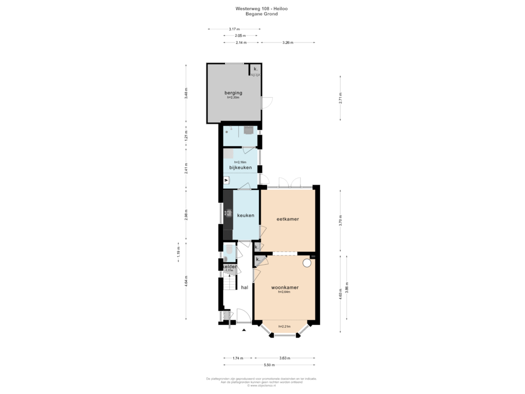 Bekijk plattegrond van BEGANE GROND van Westerweg 108