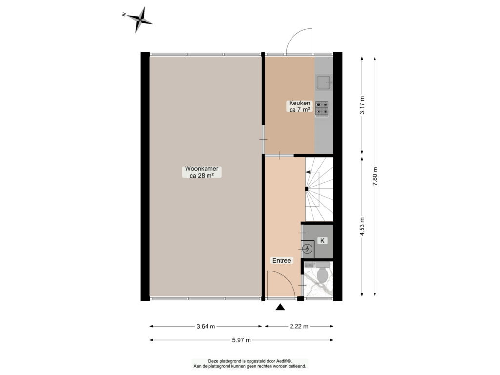 View floorplan of Begane grond of Kluivingskampenweg 26