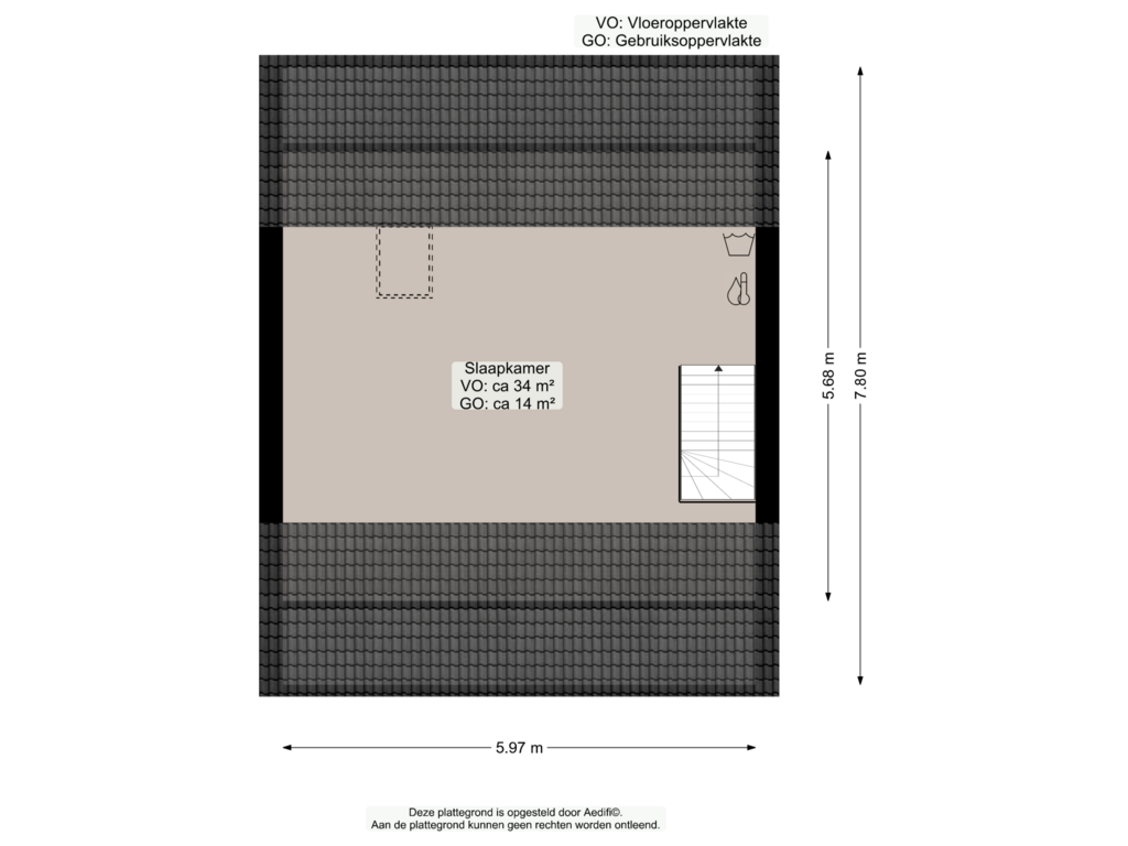 View floorplan of Tweede verdieping of Kluivingskampenweg 26