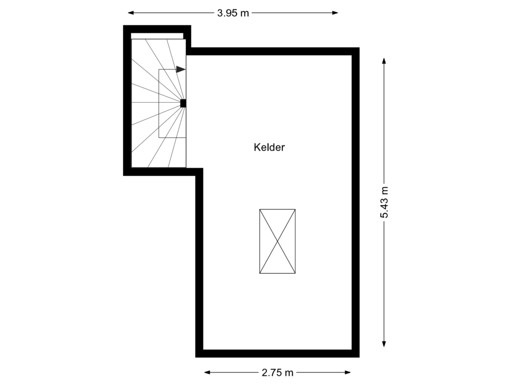 Bekijk plattegrond van Kelder van Kapelakker 23