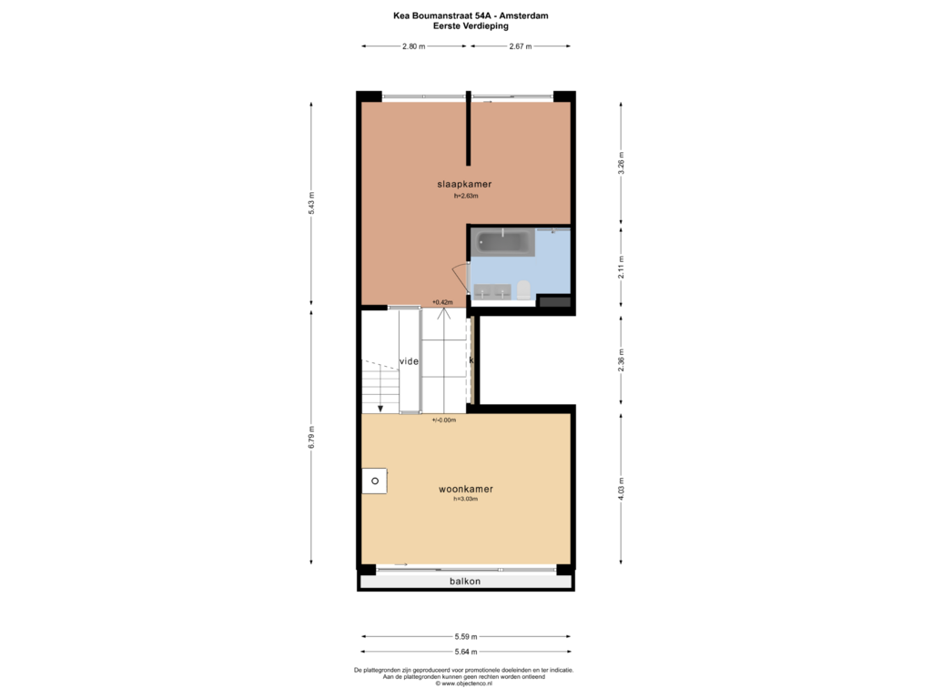 Bekijk plattegrond van Eerste Verdieping van Kea Boumanstraat 54-A