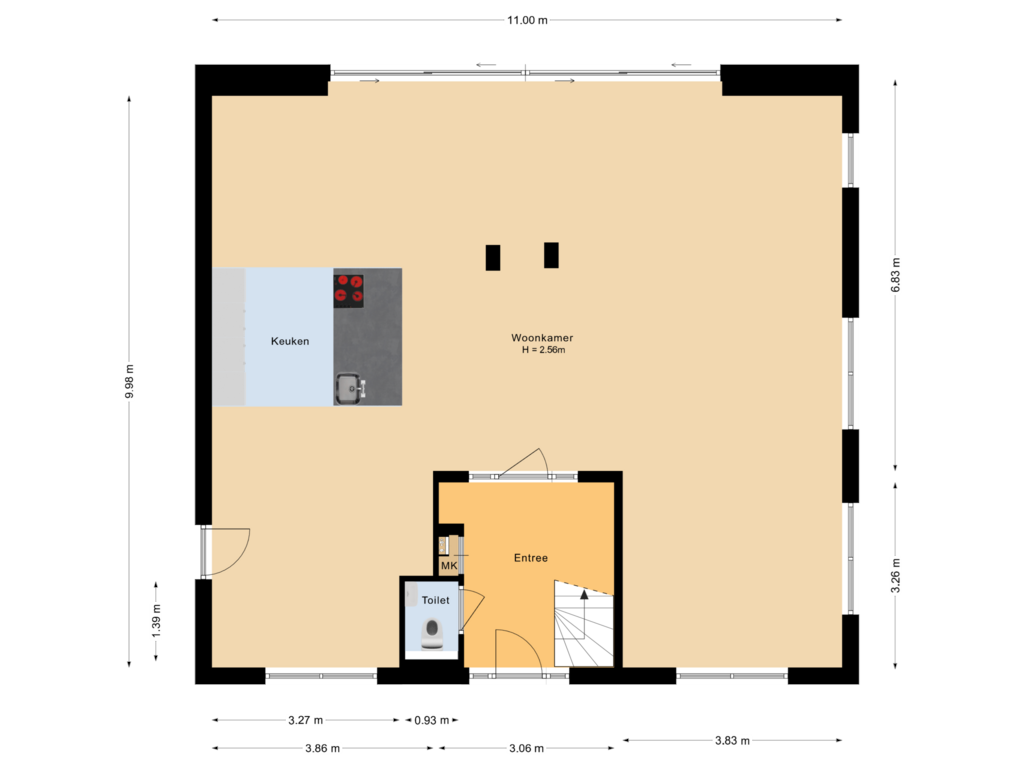 Bekijk plattegrond van Begane grond van Ernest Shackletonstraat 14