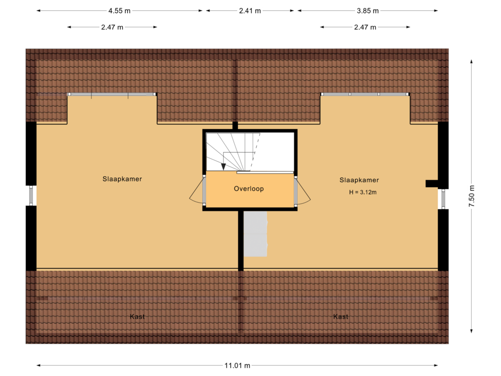 Bekijk plattegrond van Tweede verdieping van Ernest Shackletonstraat 14