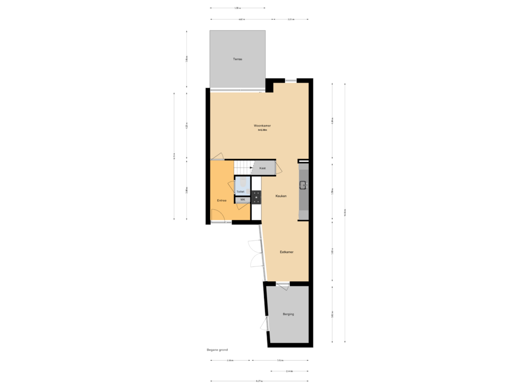 Bekijk plattegrond van Begane grond van Leusveld 52