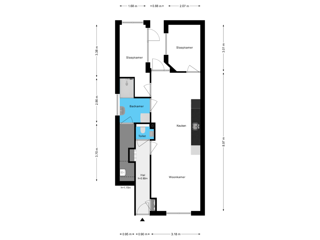 Bekijk plattegrond van Begane Grond van Wilhelminalaan 33