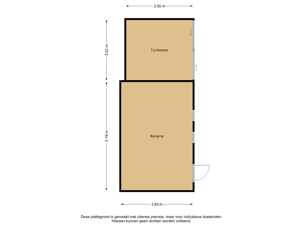 Bekijk plattegrond van Berging/tuinkamer van Oldeberkoperweg 8