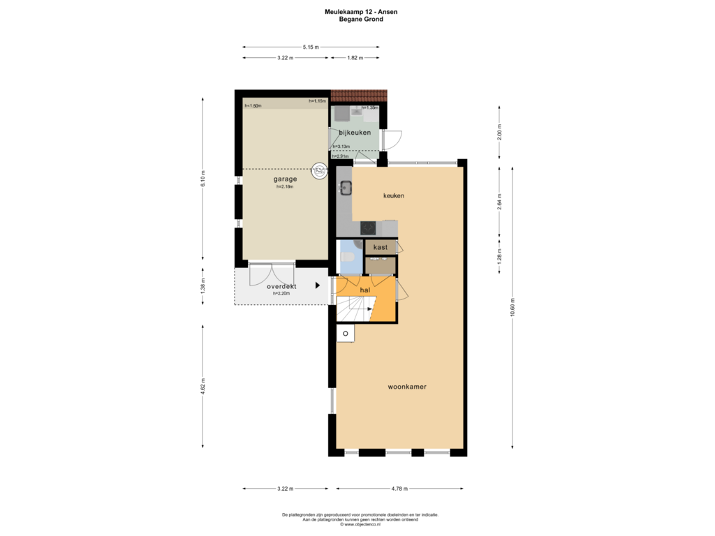 Bekijk plattegrond van BEGANE GROND van Meulekaamp 12