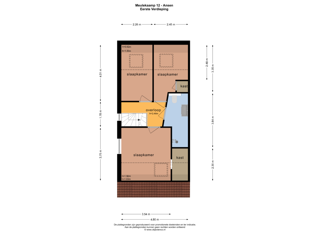 Bekijk plattegrond van EERSTE VERDIEPING van Meulekaamp 12