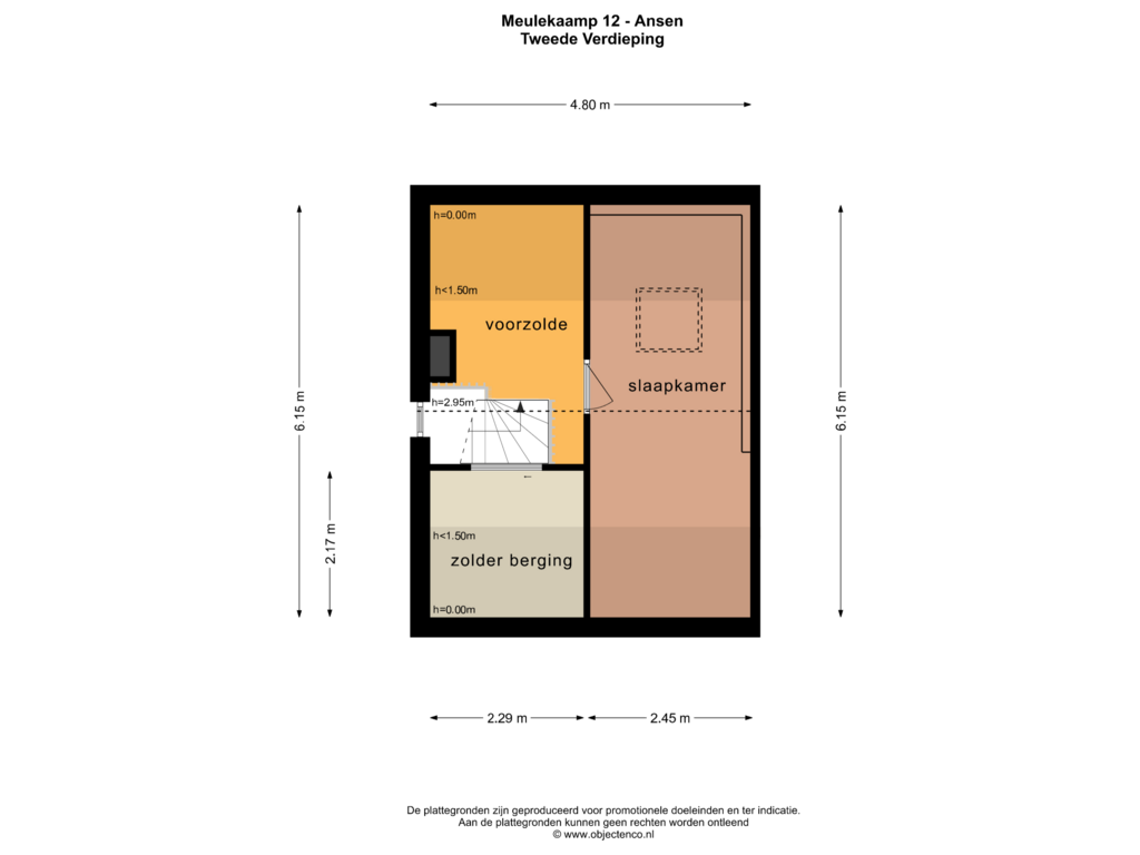 Bekijk plattegrond van TWEEDE VERDIEPING van Meulekaamp 12