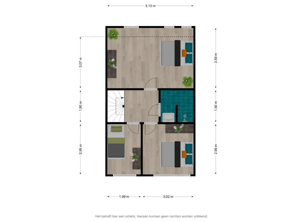 Bekijk plattegrond van 1e verdieping van Klaas de Vriesstraat 7