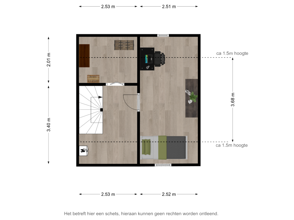 Bekijk plattegrond van 2e verdieping van Klaas de Vriesstraat 7