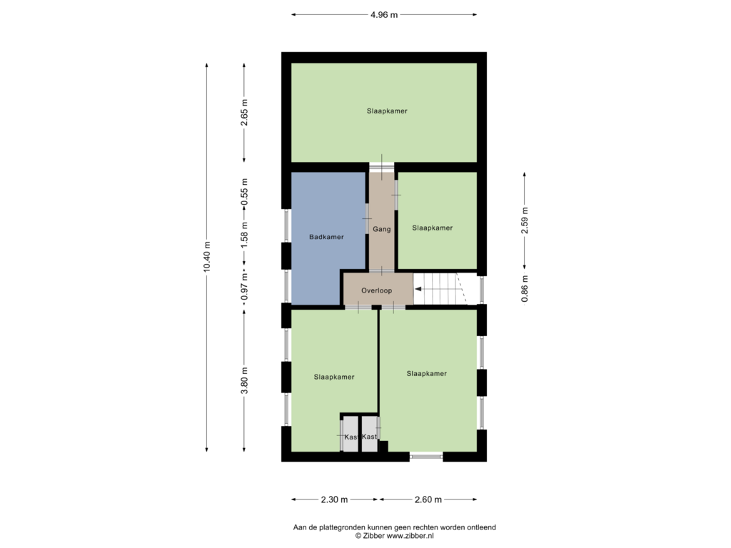 View floorplan of Eerste Verdieping of Zwanebloemstraat 19