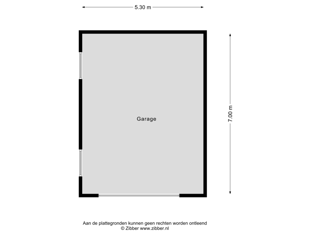 View floorplan of Garage of Zwanebloemstraat 19