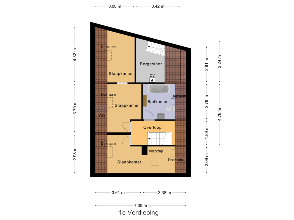 Bekijk plattegrond van 1e Verdieping van Langstraat 111