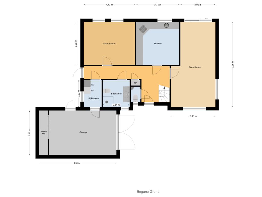 View floorplan of Begane Grond of De Kempkes 6