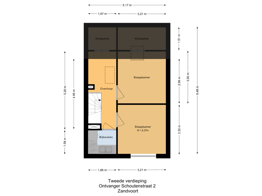 Bekijk plattegrond van Tweede verdieping van Ontvanger Schoutenstraat 2