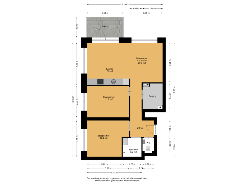 Bekijk plattegrond van Appartement van Waldorpstraat 1744