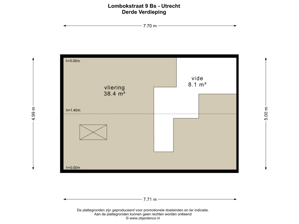 Bekijk plattegrond van DERDE VERDIEPING van Lombokstraat 9-BS